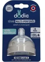 Dodie Tétine Multi-Perforée Anti-Colique Débit 4 Liquipe épais +6M Tétine(S) 1 pc(s)