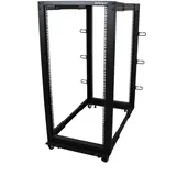 Startech 25HE 4-Pfosten Server Rack, 19 Zoll Open Frame Serverrack, 101cm Montagetiefe, 544kg Traglast, mobil oder Bodenmontage