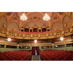 Fototapete PAPERMOON "ARCHITEKTUR-THEATER ALT LUXUS BAROCK KUNST BALKON HALLE", bunt, B:2,50m L:1,86m, Vlies, Tapeten
