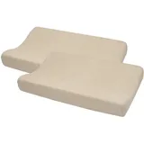Meyco Baby Wickelauflagenbezug Frottee - 2er Pack - 50x70cm - Spannbetttuch Wickelunterlage - 80% Baumwolle - Oeko Tex zertifiziert - weich - waschmaschinenfest - Soft Sand
