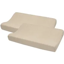 Meyco Baby Wickelauflagenbezug Frottee - 2er Pack - 50x70cm - Spannbetttuch Wickelunterlage - 80% Baumwolle - Oeko Tex zertifiziert - weich - waschmaschinenfest - Soft Sand