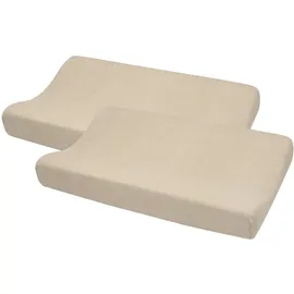 Meyco Baby Wickelauflagenbezug Frottee - 2er Pack - 50x70cm - Spannbetttuch Wickelunterlage - 80% Baumwolle - Oeko Tex zertifiziert - weich - waschmaschinenfest - Soft Sand