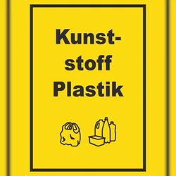 HB-Druck Kunststoff Plastik Mülltrennung Aufkleber Text Symbol shopping bag A1 (594x841mm)