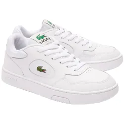 LACOSTE Damen Sneaker - Lineset, Turnschuhe, Logo, Echtleder Weiß EUR 38