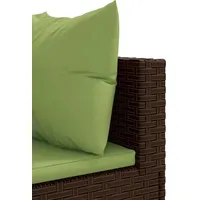 vidaXL 6-tlg. Garten-Lounge-Set mit Kissen Braun Poly Rattan