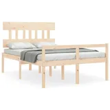 vidaXL Bett, Seniorenbett mit Kopfteil 120x200 cm Massivholz
