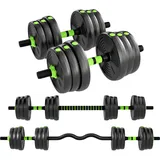 SPORTNOW 3-in-1 Hantelset verstellbar 25 KG Kurzhantel Set Kurzhanteln Langhanteln Hanteln Set Dumbbell mit Verbindungsrohr Kurzhantelset für Krafttraining Zuhause Fitnessstudio