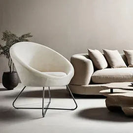 Tectake tectake® Cocktailsessel, gepolstert, mit Bouclé- oder Samtbezug, pulverbeschichtetes Stahlgestell, 83 x 73 x 82 cm