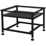 ML-Design Waschmaschinen-Untergestell mit ausziehbarer Ablage, Schwarz 62,5x53,5x45 cm, aus Stahl, bis 150kg, höhenverstellbaren Füße, Waschmaschinensockel Trocknersockel Unterschrank Erhöhung