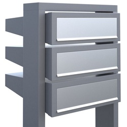Bravios Briefkasten Briefkastenanlage Stairs for Three Grau Metallic