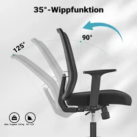 Wiltec Ergonomischer Bürostuhl Netzstoff