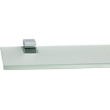ib style Wandregal Glasregal 10mm satiniert 40 x 20 cm + Clip KUBI Verchromt, Glasboden aus ESG-Sicherheitsglas - Wandregal silberfarben