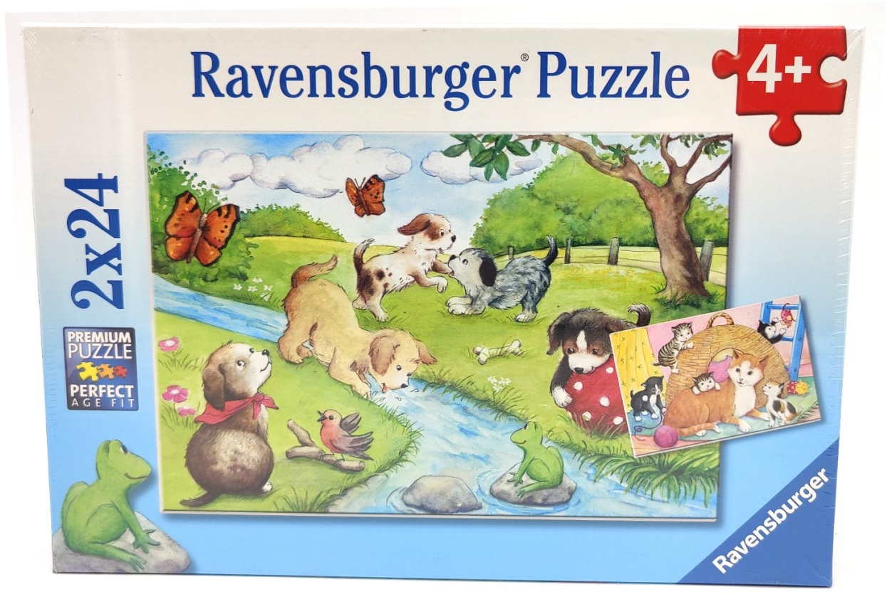 Ravensburger Puzzle Verspielter Vierbeiner 091942 2 x 24 Teile Kinder 26 x 18...