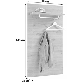 MID.YOU Garderobenpaneel Eiche 78x148x26 cm