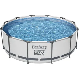 BESTWAY Steel Pro Max Frame Pool  Set 366 x 100 cm lichtgrau inkl. Filterpumpe