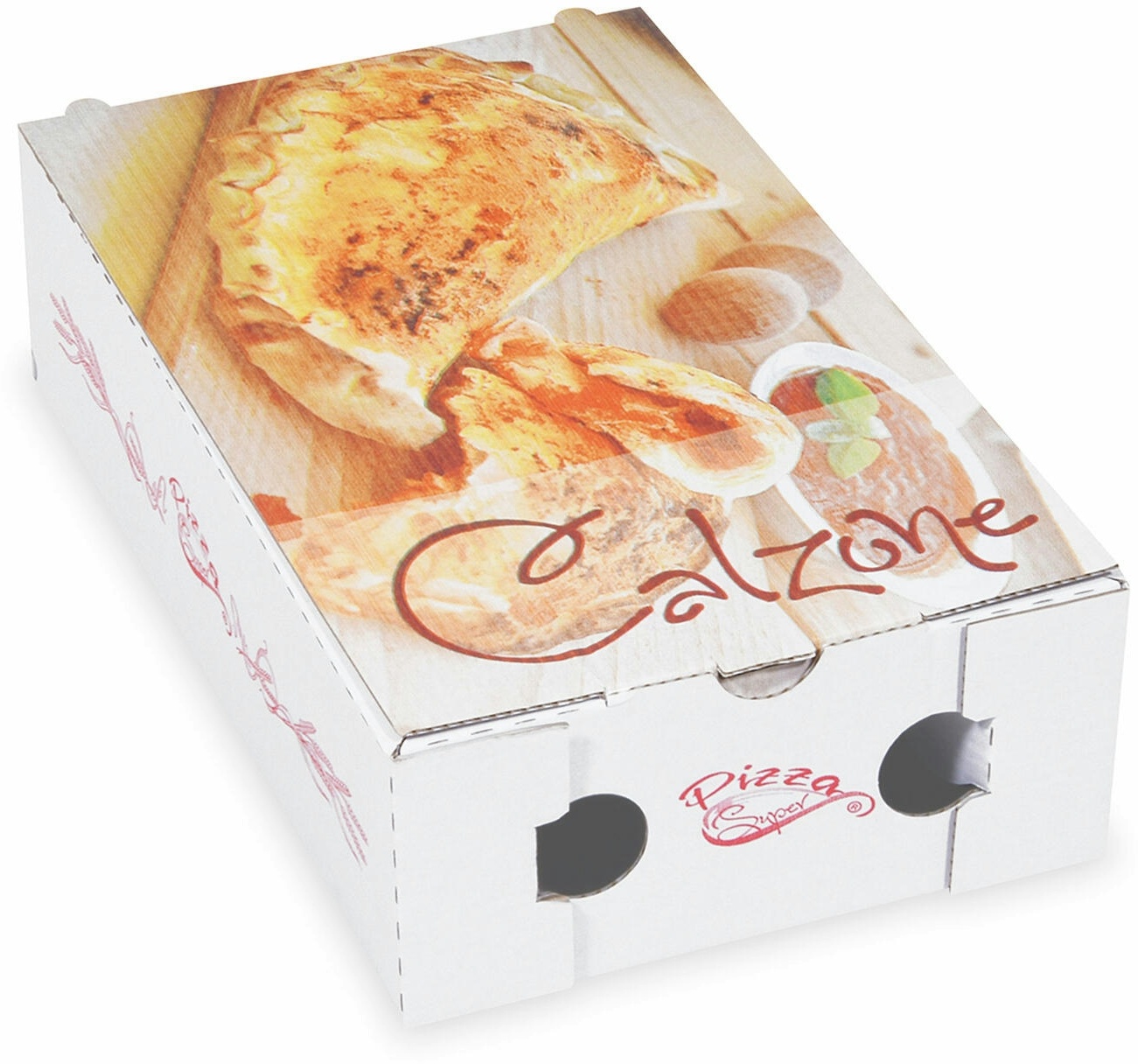 1-PACK 100x Pizzakarton CALZONE mit neutralem Motiv 27 x 16,5 x 7,5 cm