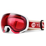 YEAZ Ski- und Snowboardbrille rot/matt weiß BLACK RUN