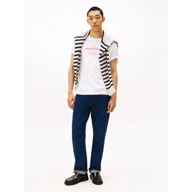 Tommy Hilfiger Herren T-Shirt Kurzarm Stack Graphic Tee mit Rundhalsausschnitt, Weiß (White), XL - XL