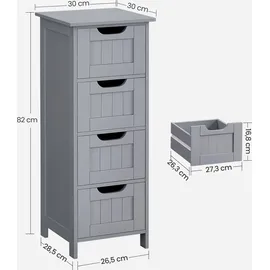 VASAGLE Badschrank 30 x 28,5 x 82 cm Grau