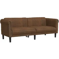 vidaXL Sofa Braun Kunstleder Wildleder-optik