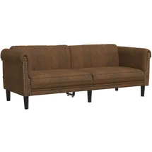 vidaXL Sofa Braun Kunstleder Wildleder-optik