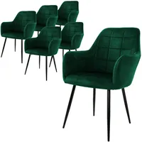ML-Design 6er Esszimmerstühle Wohnzimmerstühle Stuhl aus Samt Küchenstuhl Set