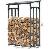 Quick Star Kaminholzregal 130 x 70 x 185 cm grau 40088363-0