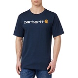 CARHARTT Carhartt, Herren, Lockeres, schweres, kurzärmliges T-Shirt mit Logo-Grafik, Marineblau, XS