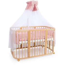 Waldin Babybett natur 7in1 mit Matratze,
