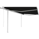 vidaXL Automatisch Gelenkarmmarkise 400 x 350 cm anthrazit inkl. Pfosten 3070029