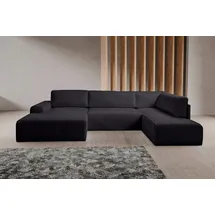 werk2 »Rotterdam-U U-Form«, Design Wohnlandschaft in Cord mit Schlaffunktion & Bettkasten