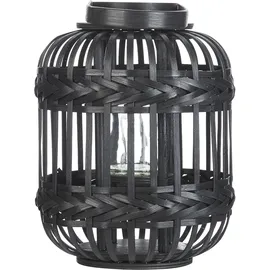Beliani Laterne Bambusholz 30 cm Tragegriff schwarz