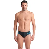 Arena Openings Swim Briefs, Black-Turquoise, 6