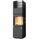 Kaminofen Hark 140 ECOplus 6 kW - Ofenkacheln: schwarz-glänzend - Korpus: graphit