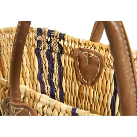 Kobolo Seegrastasche Shopper Naturbelassen Blau/Braun