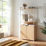 [en.casa] Garderobenständer Larem Weiß/Eiche