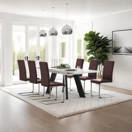 Tectake tectake® Schwingstühle Kunstleder 2er Setcappuccino