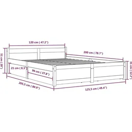 vidaXL Bett mit Schubladen 120 x 200 cm Braun