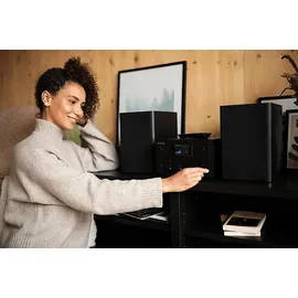 PEAQ PMS 400 Micro Hifi System mit DAB+/FM Tuner (Schwarz)