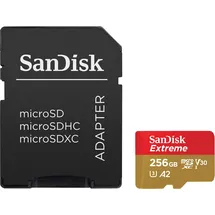 SanDisk Extreme microSDXC UHS-I U3 A2 + SD-Adapter 256 GB