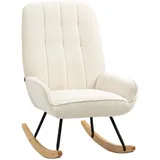 Homcom Schaukelstuhl mit Sherpa-Vlies 95 x 97 x 63 cm Cremeweiß