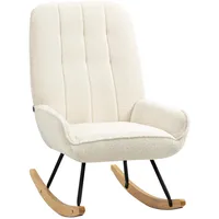 Homcom Schaukelstuhl mit Sherpa-Vlies 95 x 97 x 63 cm Cremeweiß
