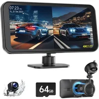 Lamto 4K Dashcam Auto vorne Hinten Kabellos mit 6,25 Zoll Carplay Bildschirm, Dash Kamera für Auto mit 1080p-Rückfahrkamera, GPS Navigation, Musik,Video abspielen, 24H Parküberwachung, 64GB SD-Karte