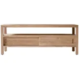 Tikamoon TV Schrank TV Unterschrank Lowboard 130 cm Braun Teak