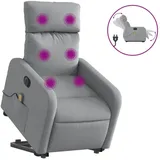 vidaXL Massagesessel Elektrisch 89,5 x 95,5 x 0 cm Hellgrau mit Aufstehhilfe
