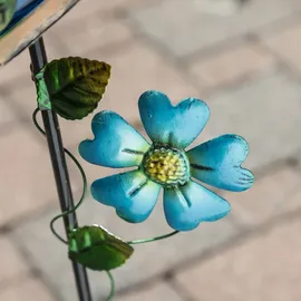 MARELIDA LED Solar Gießkanne mit Schmetterling Wasserfalleffekt Gartenstecker Solarglas