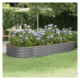 vidaXL Hochbeet Pulverbeschichteter Stahl 296 x 140 x 36 cm Grau