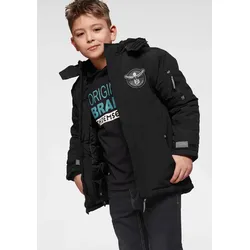 Schneejacke CHIEMSEE, Jungen, Gr. 152/158, schwarz, Web, Obermaterial: 100% Polyester. Futter: 100% Polyester. Kapuzenfutter: 100% Polyester. Wattierung: 100% Polyester, unifarben, sportlich, Basic, mit Klettverschluss, Jacken Outdoorjacke Schneebekleidung Schneejacke Skijacke Snowboardjacke Winterjacke, mit abnehmbarer Kapuze und reflektierenden Details