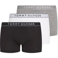 Trunk "3P TRUNK DTM", Herren, Gr. L (52), 3 Stk., mid hthr, blck, th wht, Jersey, Obermaterial: 95% Baumwolle, 5% Elasthan, TOMMY HILFIGER UNDERWEAR, körpernah, Unterhosen, mit Logobund