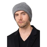 Style & Republic Herren Beanie aus 90% Wolle und 10% Kaschmir | edle Mütze aus feinster Merinowolle und Kaschmir (Grau Melange) - Einheitsgröße
